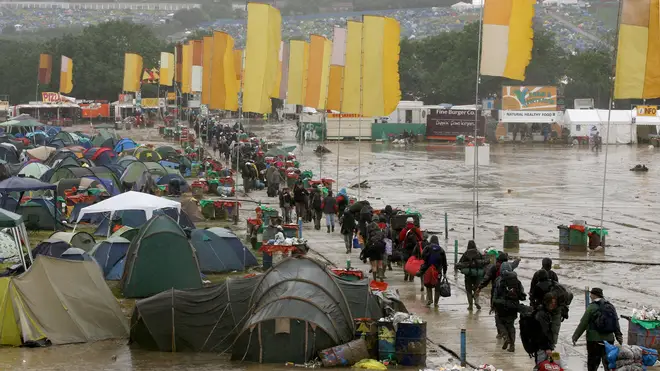 Lakes of mud and water were the order of the day at Glastonbury 2007