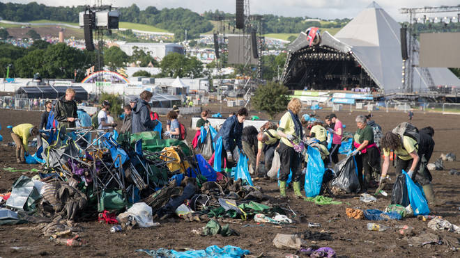 Clear-Up Begins After The Glastonbury Festival, 2016