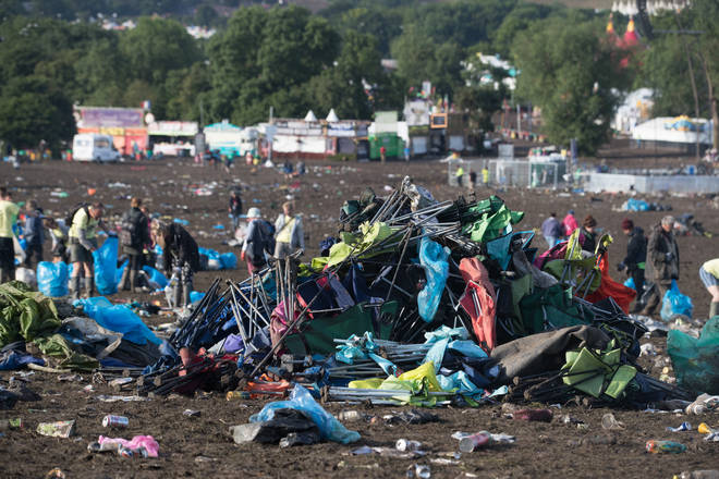 Clear-Up Begins After The Glastonbury Festival, 2016