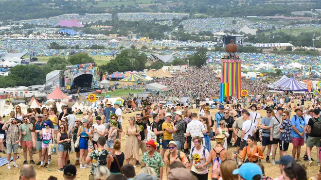 A view of Glastonbury Festival 2022 from The Park stage