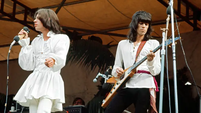 Mick Jagger and Keith Richards at the Rolling Stones concert at Hyde Park 5th July 1969.