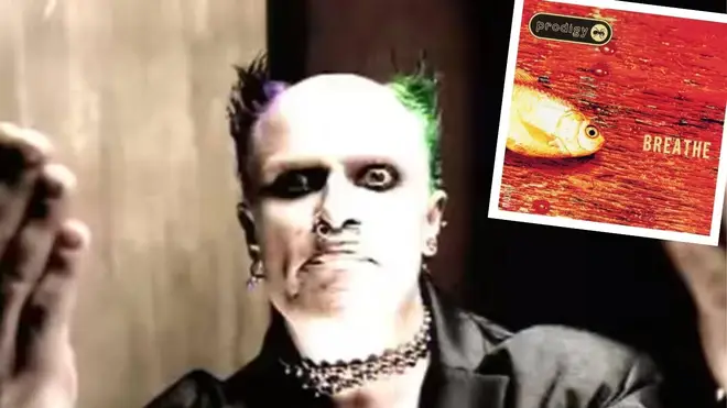 The late Keith Flint in The Prodigy's Breathe video