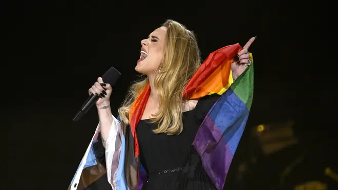 Adele performs on stage as American Express present BST Hyde Park