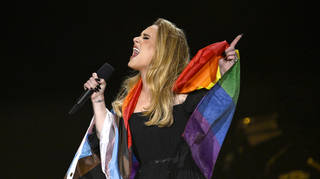 Adele performs on stage as American Express present BST Hyde Park