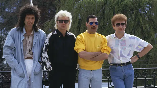 Queen's Brian May, Roger Taylor, Freddie Mercury and John Deacon in 1986