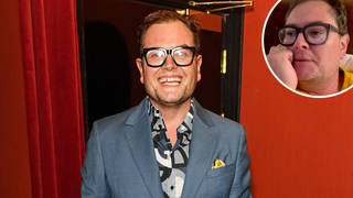 Alan Carr with video of himself inset
