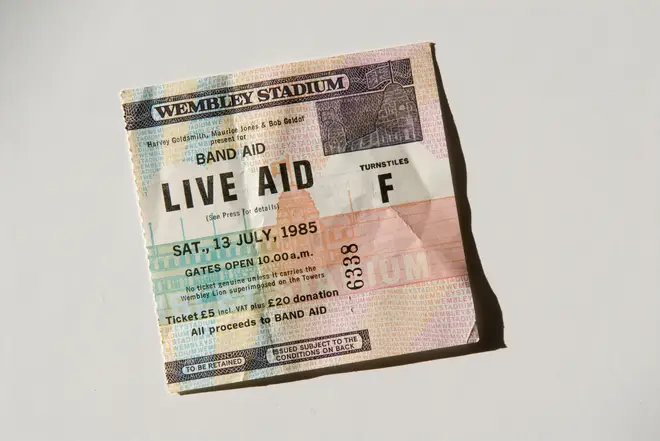 An original ticket for Live Aid