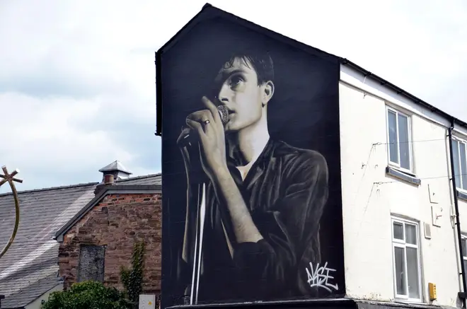 The new mural of Ian Curtis in his hometown of Macclesfield