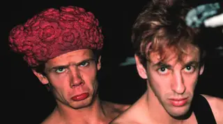 Red Hot Chili Peppers bassist Flea and late guitarist Hillel Slovak