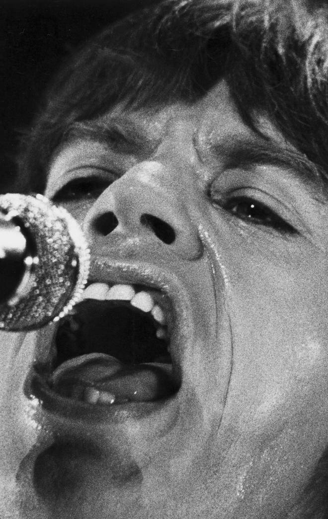 Mick Jagger performing in Washington, 1982