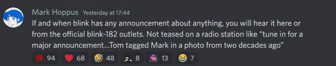 Mark Hoppus responds to Tom DeLonge Blink 182 rumours