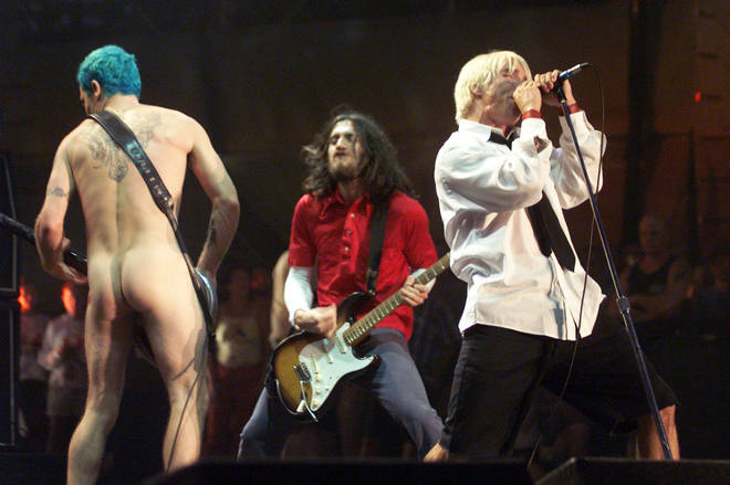 Red Hot Chili Peppers performing at Woodstock 1999