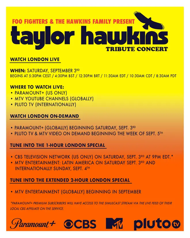 How to watch the Taylor Hawkins Tribute Concert