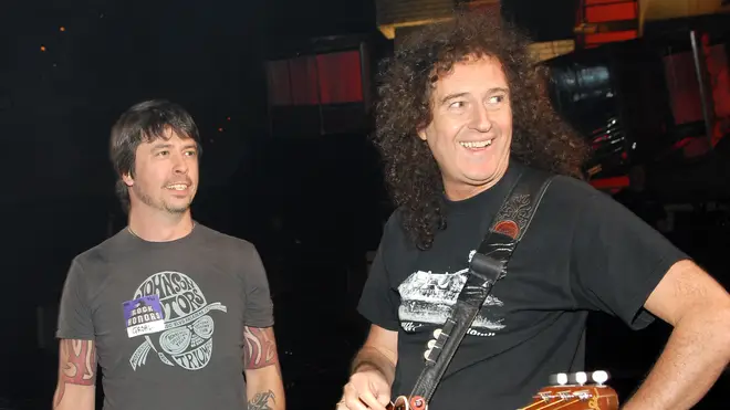 Dave Grohl of the Foo Fighters and Brian May of Queen at the 2006 VH1 Rock Honors.