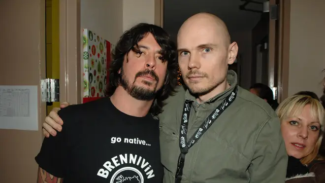 Dave Grohl of Foo Fighters and Billy Corgan of Smashing Pumpkins in December 2006.