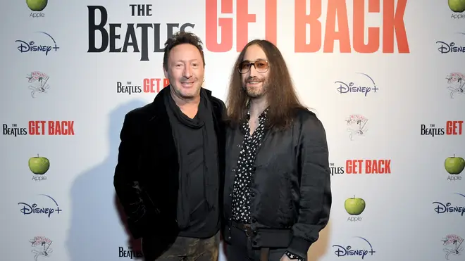 Julian Lennon and his half-brother Sean at the launch of The Beatles' Get Back film in November 2021