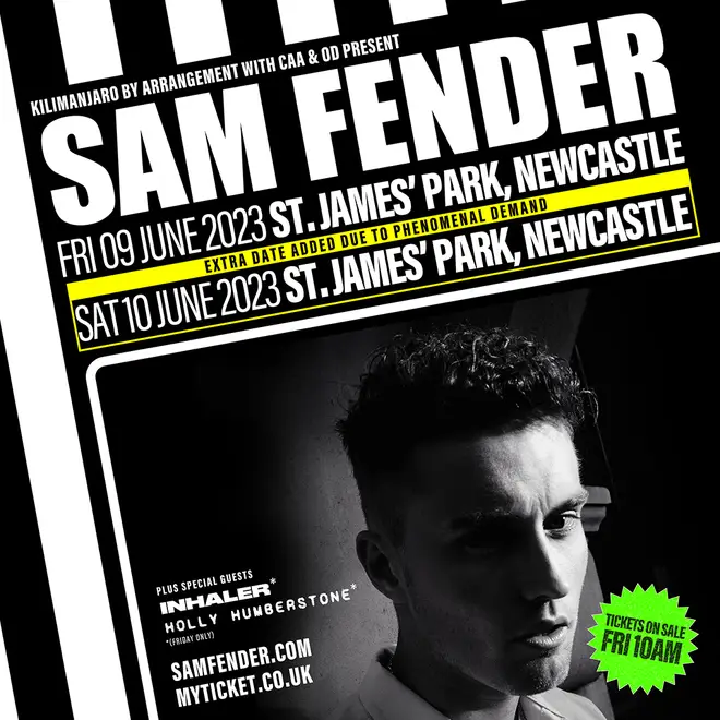 Sam Fender will now play two nights at St James' Park, Newcastle