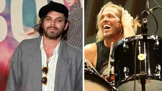 Supergrass frontman Gaz Coombes and the late Foo Fighters drummer Taylor Hawkins