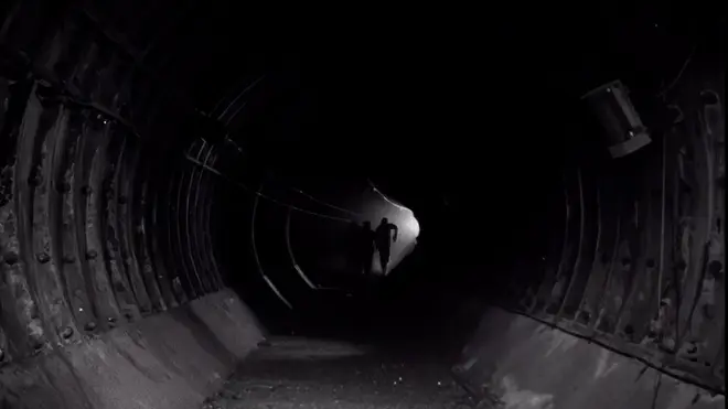 A screenshot of the abandoned tunnel in The Prodigy's Firestarter video
