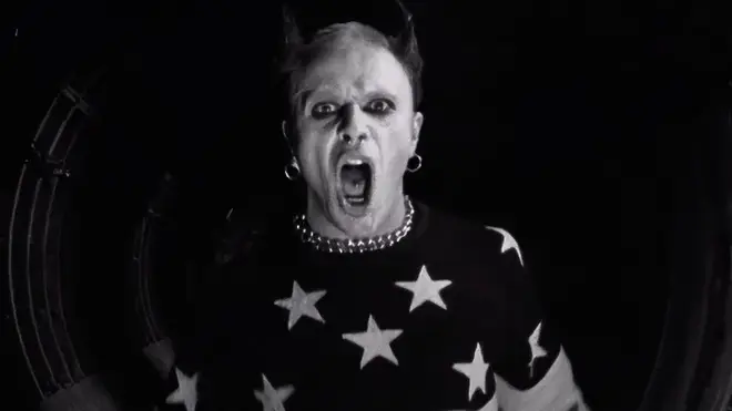 A screengrab from The Prodigy's Firestarter video starring The Prodigy and Keith Flint