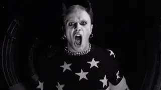 A screengrab from The Prodigy's Firestarter video starring The Prodigy and Keith Flint