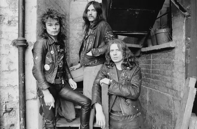 Motorhead in 1978: Phil "Philthy Animal" Taylor, Lemmy and "Fast" Eddie Clarke