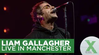 Liam Gallagher onstage at the O₂ Ritz in Manchester.