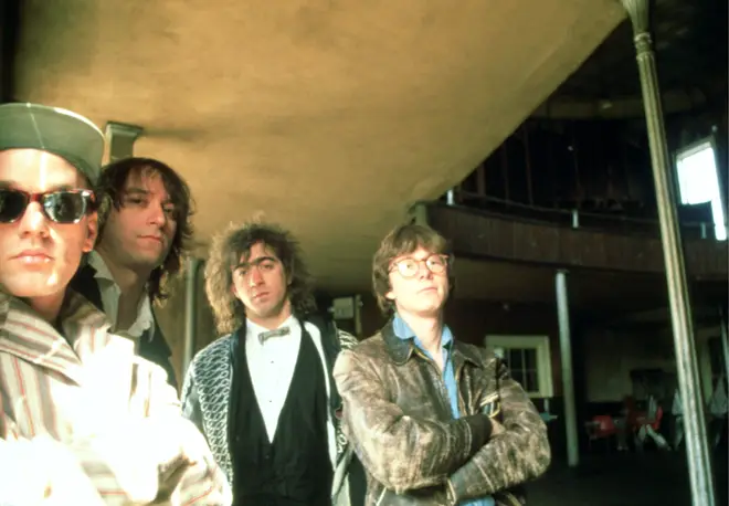 R.E.M. at the time of Automatic For The People: Michael Stipe, Peter Buck, Bill Berry and Mike Mills