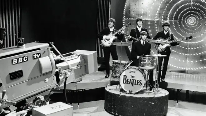 The Beatles, during their only live appearance on Top Of The Pops, June 1966