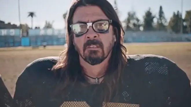 Dave Grohl dressed as an American football player in Foo Fighters teaser