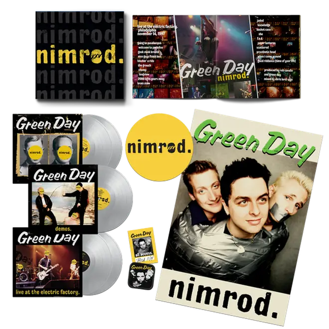 The Green Day Nimrod 25 - 25th Anniversary Edition in silver vinyl