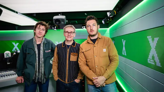 Alex Turner, John Kennedy and Matt Helders in the Radio X studios, October 2022
