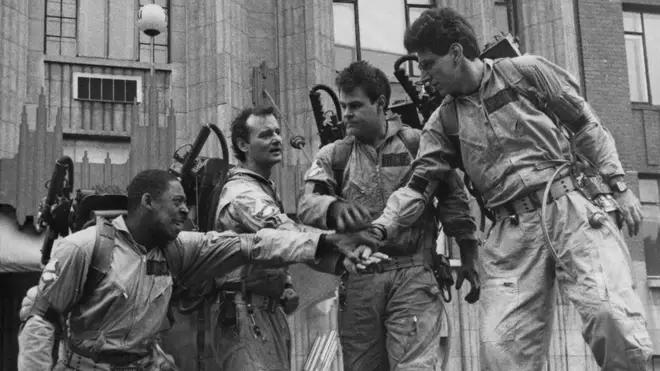 Ernie Hudson, Bill Murray, Dan Aykroyd and Harold Ramis in Ghostbusters (1984)