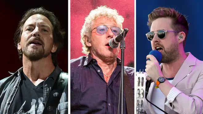 Pearl Jam's Eddie Vedder, The Who's Roger Daltrey and Kaiser Chief's Ricky Wilson