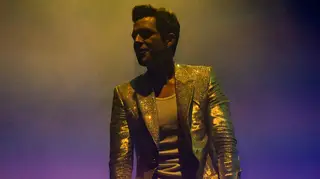 The Killers' Brandon Flowers on stage in 2017