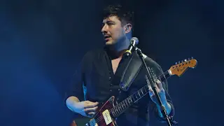 Marcus Mumford performs with Mumford and Sons in concert at TD Garden in Boston on 9 December 2018