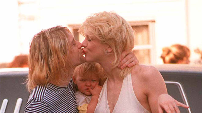 Kurt Cobain, Courtney Love and their daughter Frances Bean in 1993