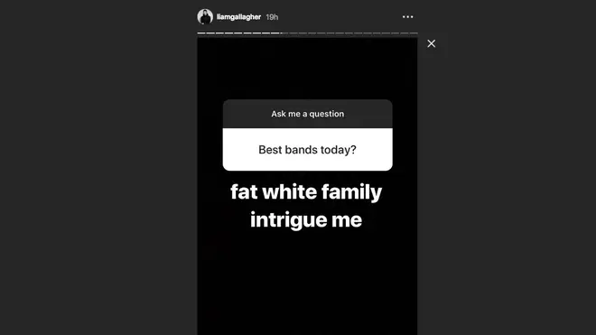 Liam Gallagher says Fat White Family intrigue him in Instagram Story