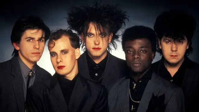The Cure in 1984: Phil Thornally, Porl Thompson, Robert Smith, Andy Anderson and Lol Tolhurst