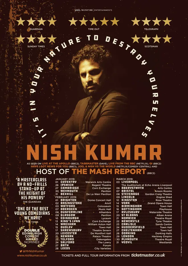 Nish Kumar 2019 tour dates