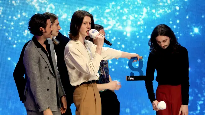 Blossoms accepting their award at The Global Awards 2019 with Very.co.uk