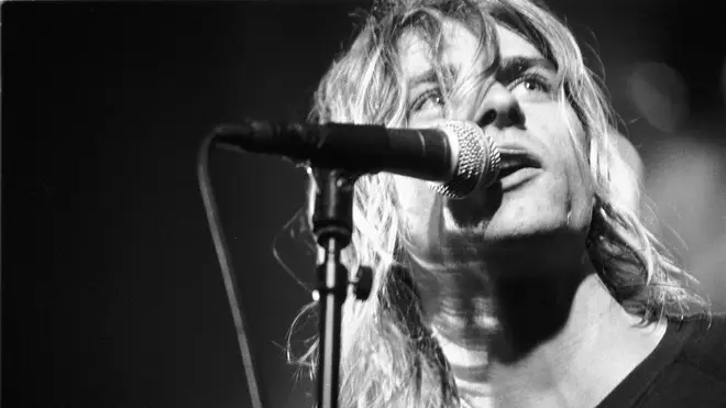 Kurt Cobain performing with Nirvana in Amsterdam, November 1991