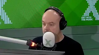 Dominic Byrne is left by in the Radio X studio by Chris Moyles