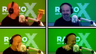 Dom loses it over chocolate Easter bunnies on The Christ Moyles Show