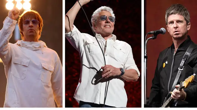 Liam Gallagher, Roger Daltrey of The Who and Noel Gallagher
