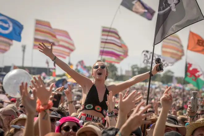 The Glastonbury Festival crowds in 2019
