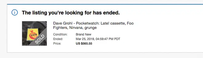 Listing for Dav Grohl's Pocketwatch: Late! cassette