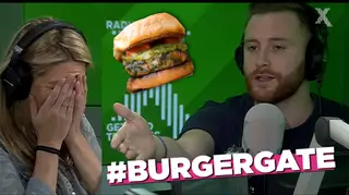 Toby talks about Burger gate with Pippa at the pub quiz on The Chris Moyles Show