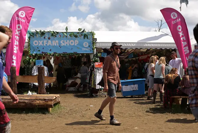The Oxfam shop at Glastonbury Festival 2015