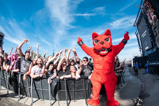 The Download Festival 2018 stage with the Download Dog